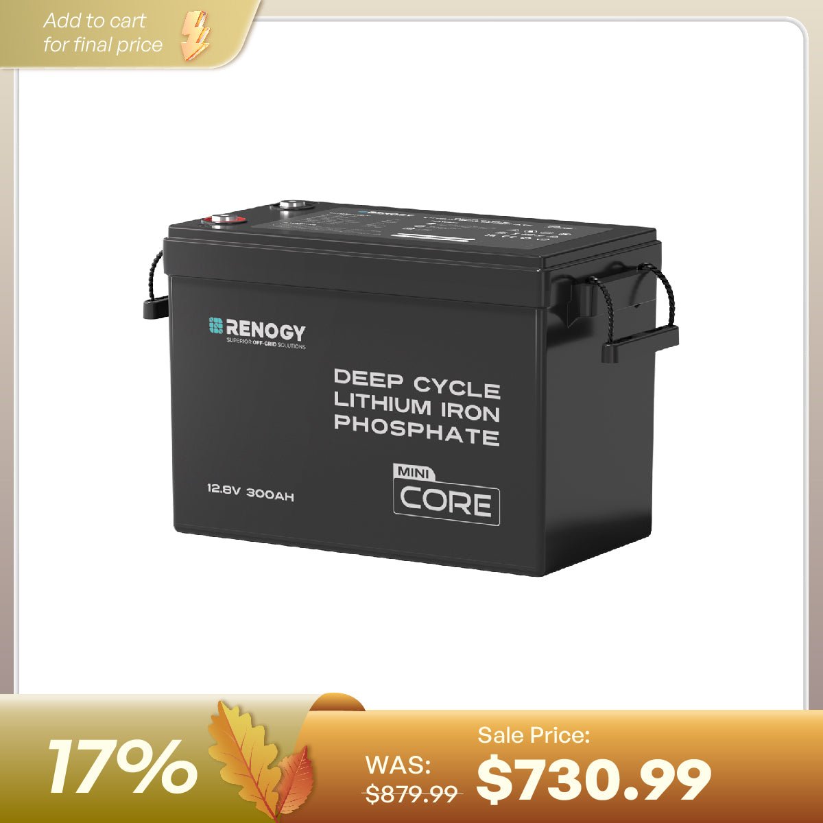 Renogy 12V 300Ah Core Mini low-temperature protection battery
